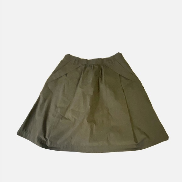 Anthropologie Dresses & Skirts - Odille By Anthropologie Olive Green A-Line Cotton Skirt With Pockets SZ 10